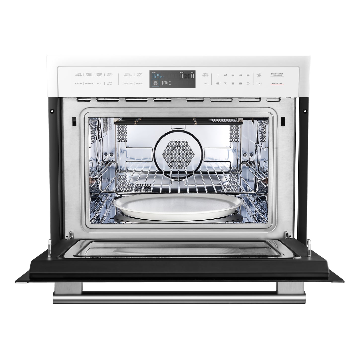 Forno Oliena Espresso White 24-Inch Built-In Microwave and Convection Oven Combo, 1.6 cu.ft, 1750W Convection, 1000W Microwave, Stainless Steel Interior, Glass Touch Controls, Sensor Cooking - Forno Appliances