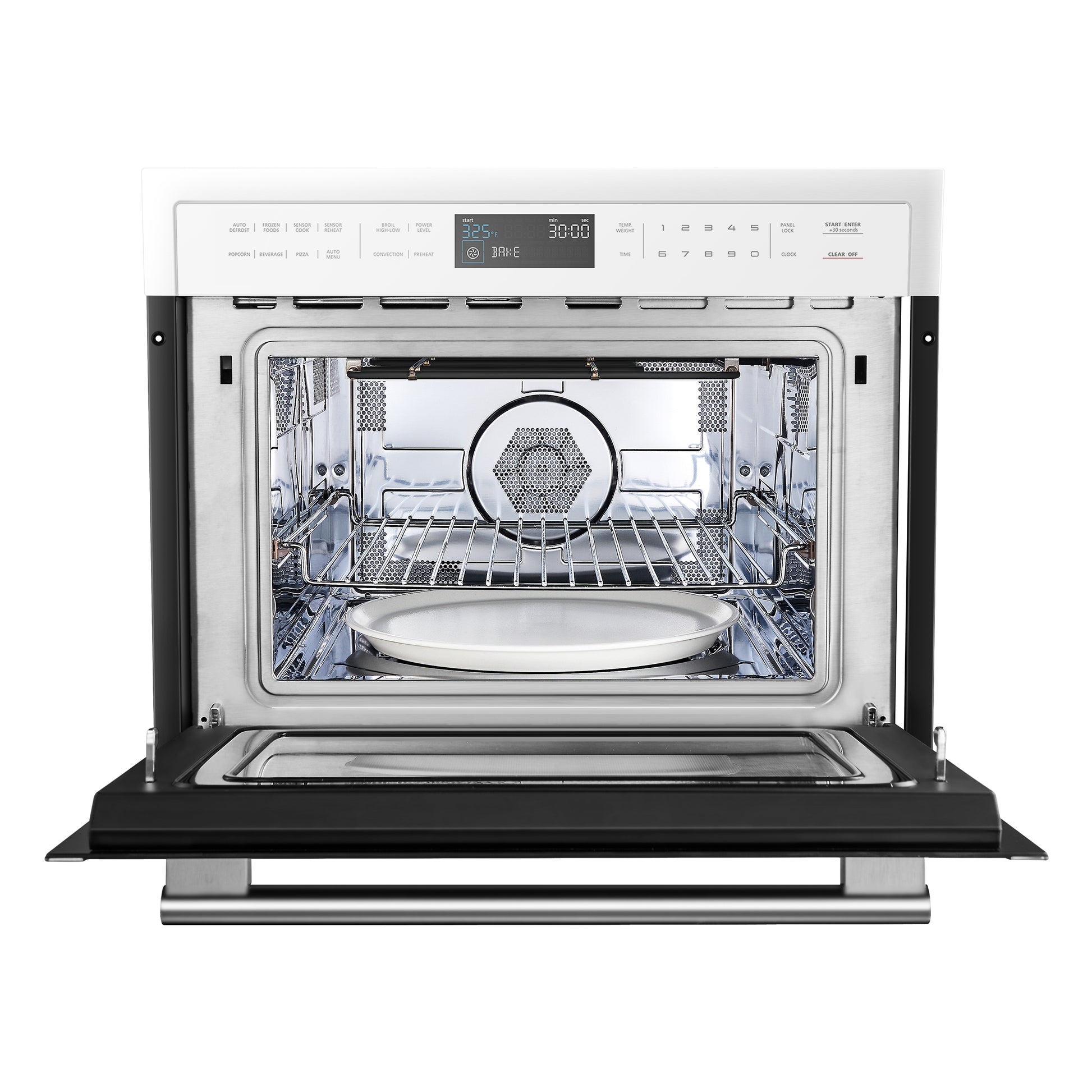 Forno Oliena Espresso White 24-Inch Built-In Microwave and Convection Oven Combo, 1.6 cu.ft, 1750W Convection, 1000W Microwave, Stainless Steel Interior, Glass Touch Controls, Sensor Cooking - Forno Appliances