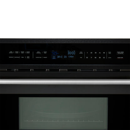 Forno Oliena Espresso Black 30-Inch Built-In Microwave and Convection Oven Combo, 1.6 cu.ft, 1750W Convection, 1000W Microwave, Stainless Steel Interior, Glass Touch Controls, Sensor Cooking - Forno Appliances
