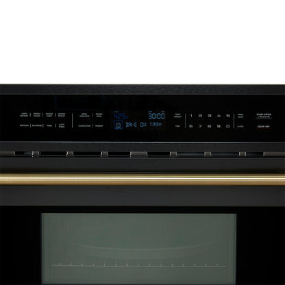 Forno Oliena Espresso Black 30-Inch Built-In Microwave and Convection Oven Combo, 1.6 cu.ft, 1750W Convection, 1000W Microwave, Stainless Steel Interior, Glass Touch Controls, Sensor Cooking - Forno Appliances