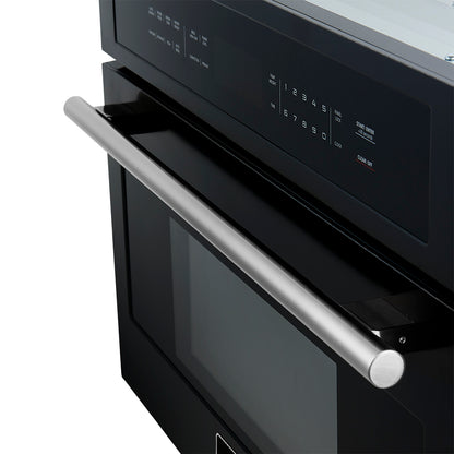 Forno Oliena Espresso Black 30-Inch Built-In Microwave and Convection Oven Combo, 1.6 cu.ft, 1750W Convection, 1000W Microwave, Stainless Steel Interior, Glass Touch Controls, Sensor Cooking - Forno Appliances