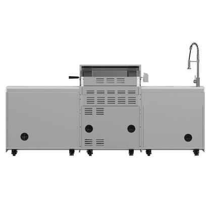 FORNO Bulnes 30-Inch BBQ, 60,000 BTU, 3 Burners with Sear & Rotisserie Infrared Burners, Stainless Steel Outdoor Kitchen with 1.8 cu.ft. Beverage Center & White Sintered Stone Countertops - Forno Appliances