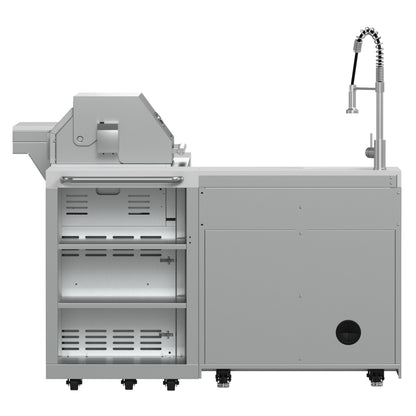 FORNO Bulnes 40-Inch BBQ, 95,000 BTU, 5 Burners, Sear & Rotisserie Infrared with Side Burner, Stainless Steel Outdoor Kitchen with 1.8 cu.ft. Beverage Center & White Sintered Stone Countertops - Forno Appliances