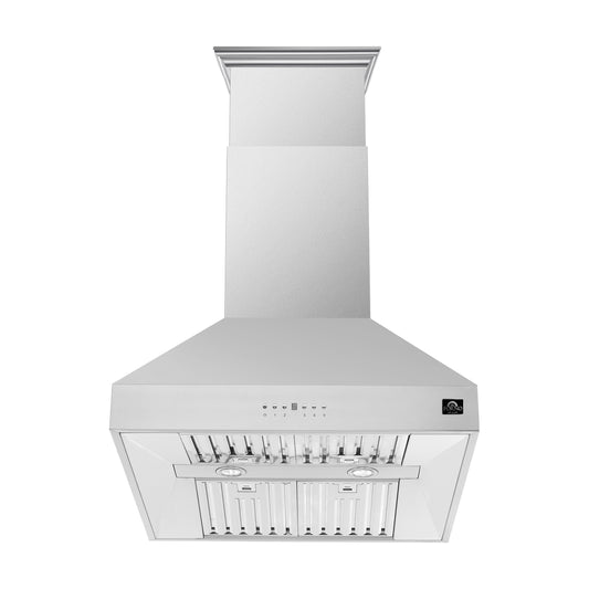 Forno Coppito 30-Inch Island Range Hood, Stainless Steel, LED Lighting, Adjustable Fan Speeds - Forno Appliances