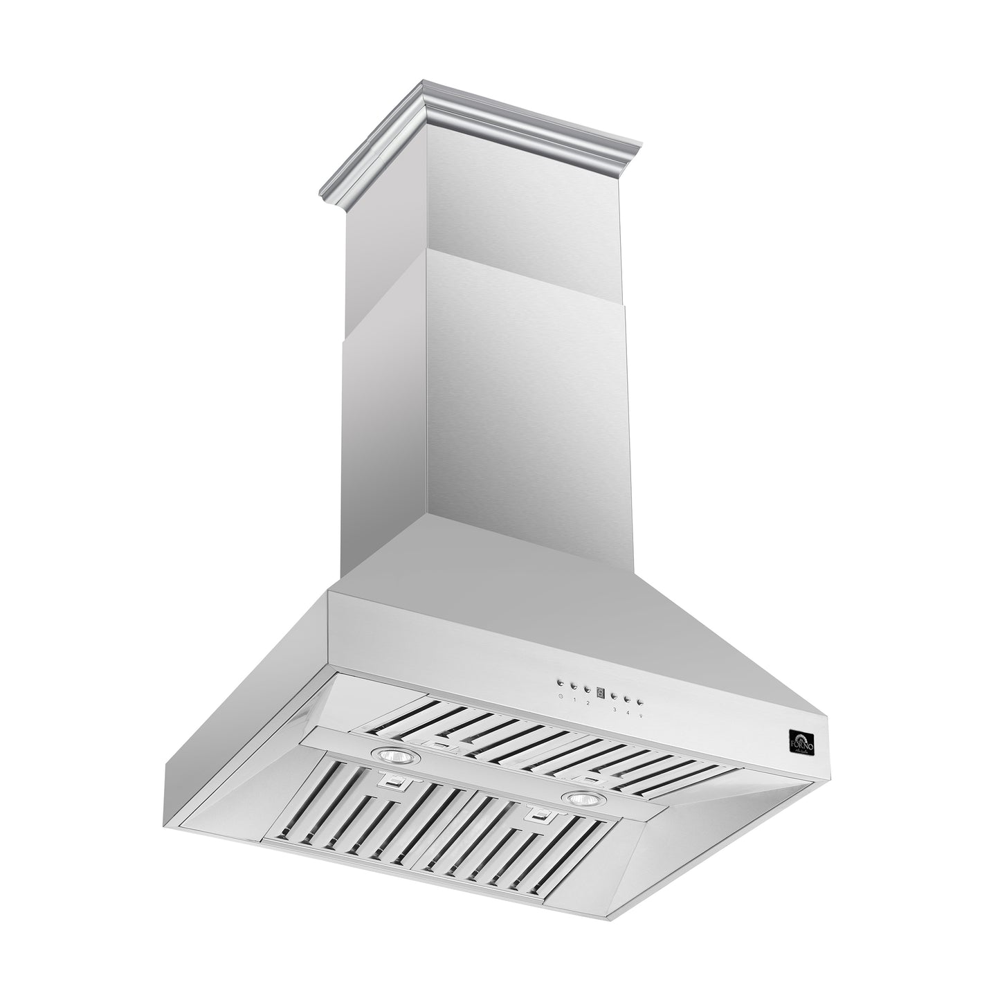 Forno Coppito 30-Inch Island Range Hood, Stainless Steel, LED Lighting, Adjustable Fan Speeds - Forno Appliances