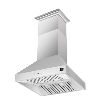 Forno Coppito 30-Inch Island Range Hood, Stainless Steel, LED Lighting, Adjustable Fan Speeds - Forno Appliances