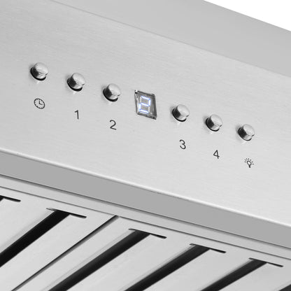 Forno Coppito 36-Inch Island Range Hood, Stainless Steel, LED Lighting, Adjustable Fan Speeds - Forno Appliances