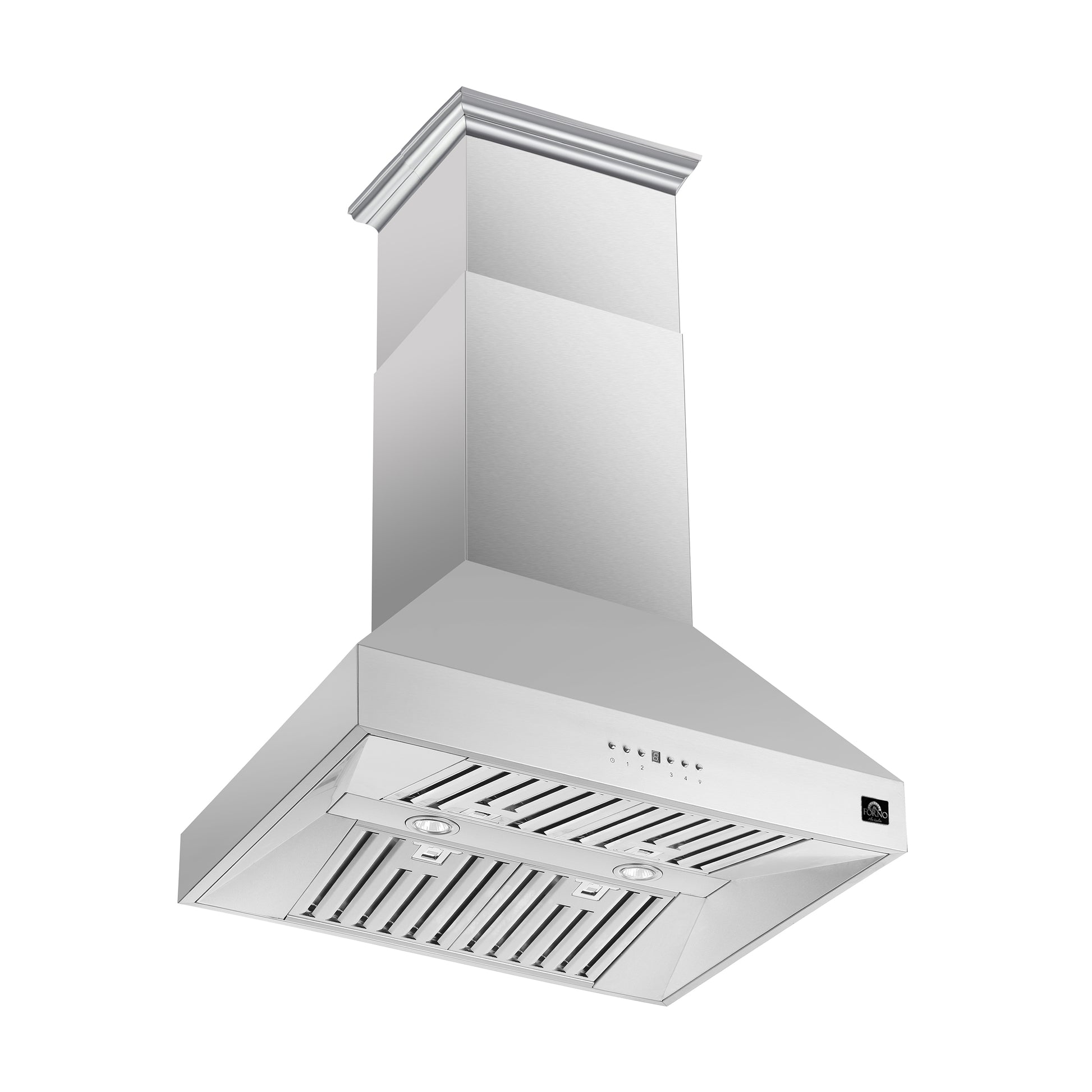 Forno Coppito 36-Inch Island Range Hood, Stainless Steel, LED Lighting, Adjustable Fan Speeds - Forno Appliances