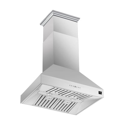 Forno Coppito 36-Inch Island Range Hood, Stainless Steel, LED Lighting, Adjustable Fan Speeds - Forno Appliances