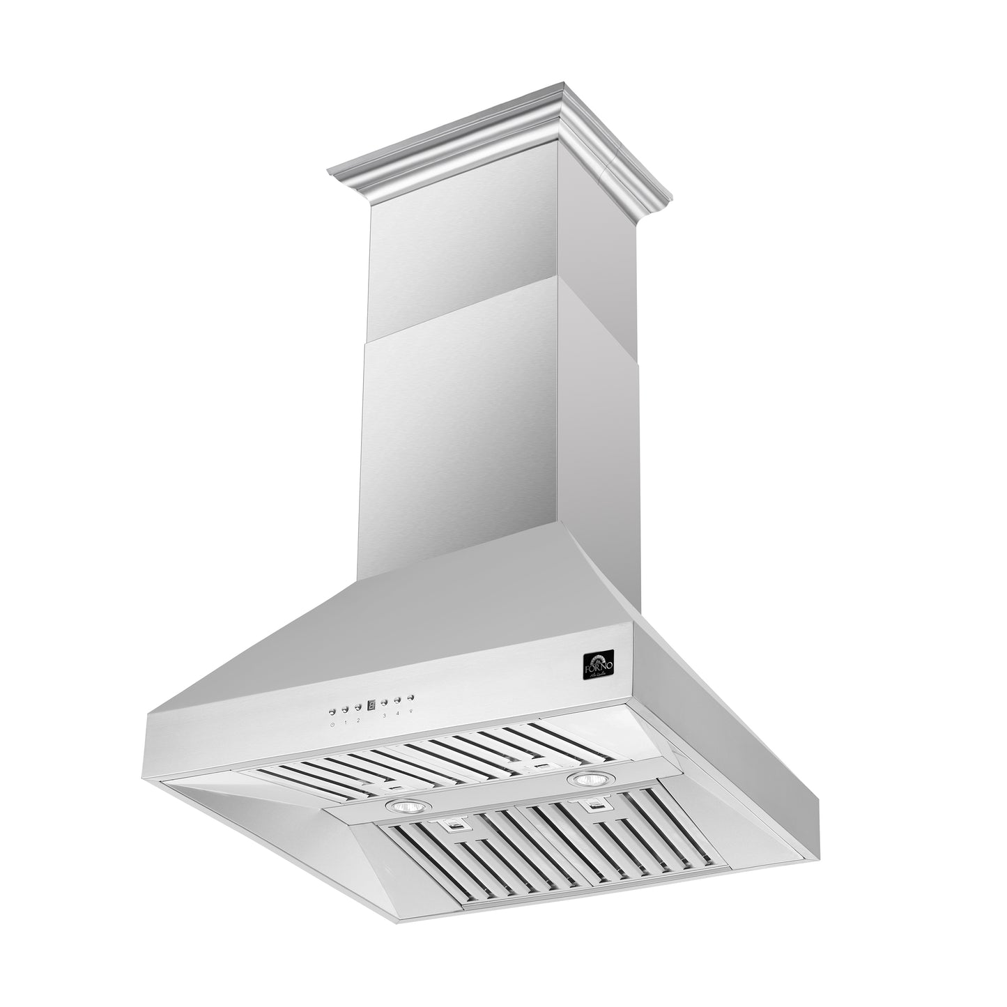 Forno Coppito 36-Inch Island Range Hood, Stainless Steel, LED Lighting, Adjustable Fan Speeds - Forno Appliances