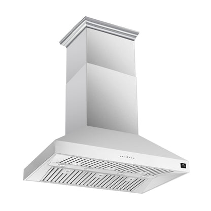 Hotte de cuisine îlot Forno Coppito 48 pouces en acier inoxydable, éclairage LED, vitesses de ventilation réglables - Forno Appliances