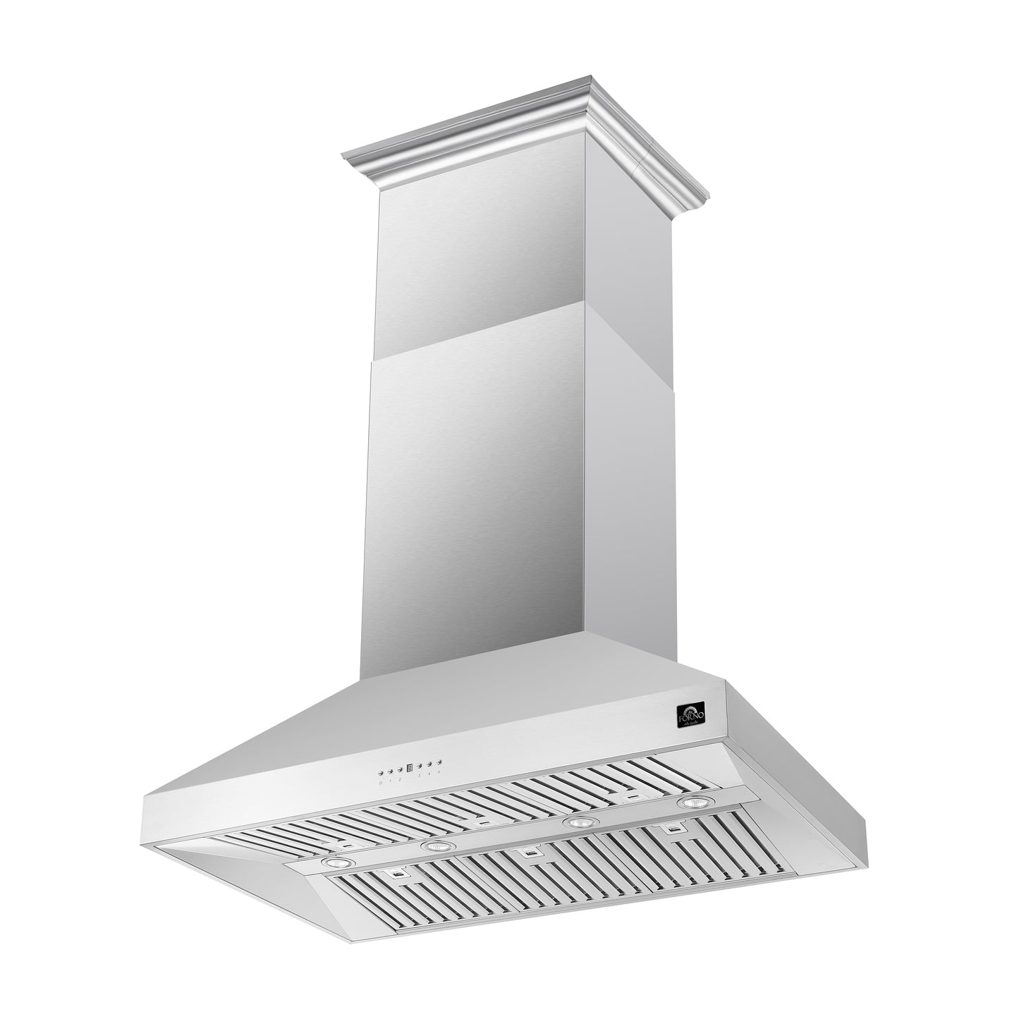 Forno Coppito hotte aspirante îlot 48 pouces, acier inoxydable, éclairage LED, vitesses de ventilateur réglables - Forno Appliances