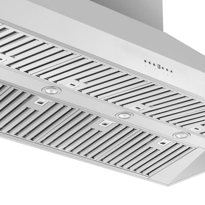 Forno Coppito 60-Inch Island Range Hood, Stainless Steel, LED Lighting, Adjustable Fan Speeds - Forno Appliances