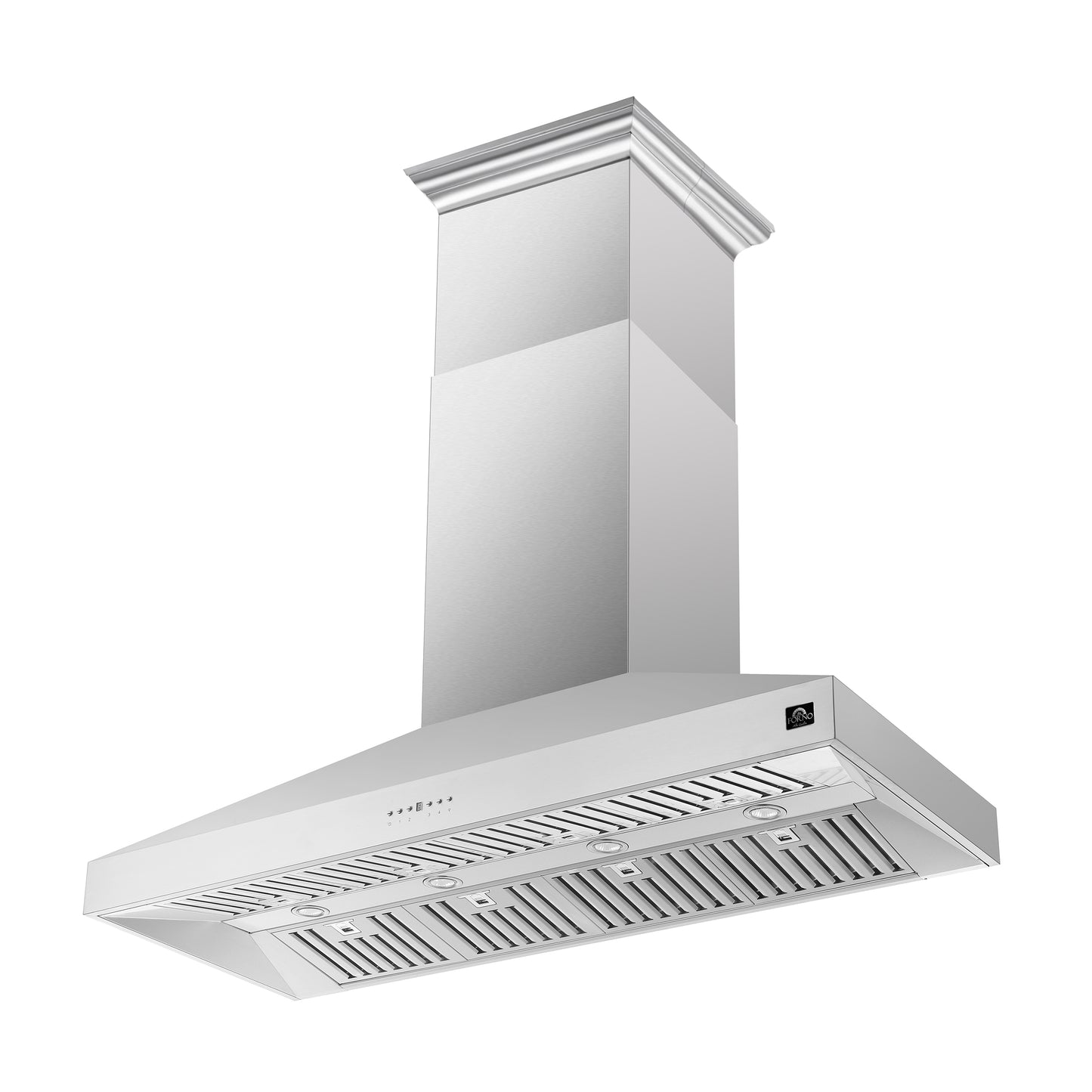 Forno Coppito 60-Inch Island Range Hood, Stainless Steel, LED Lighting, Adjustable Fan Speeds - Forno Appliances