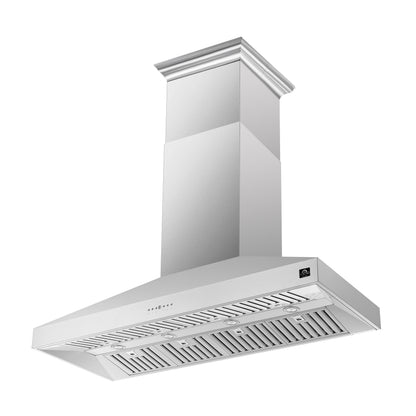 Forno Coppito 60-Inch Island Range Hood, Stainless Steel, LED Lighting, Adjustable Fan Speeds - Forno Appliances