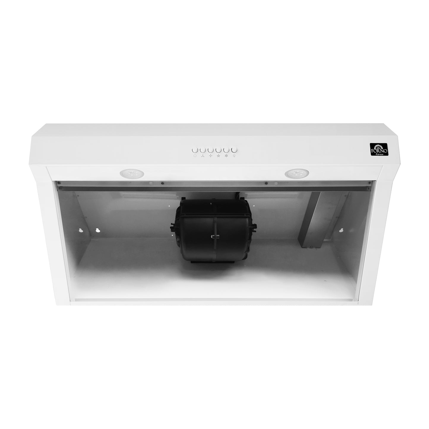 Forno Bari Espresso 30-Inch Under Cabinet Range Hood, White, 600 CFM, LED Lighting, Dishwasher-Safe Baffle Filters, 3-Speed Fan Control - Forno Appliances