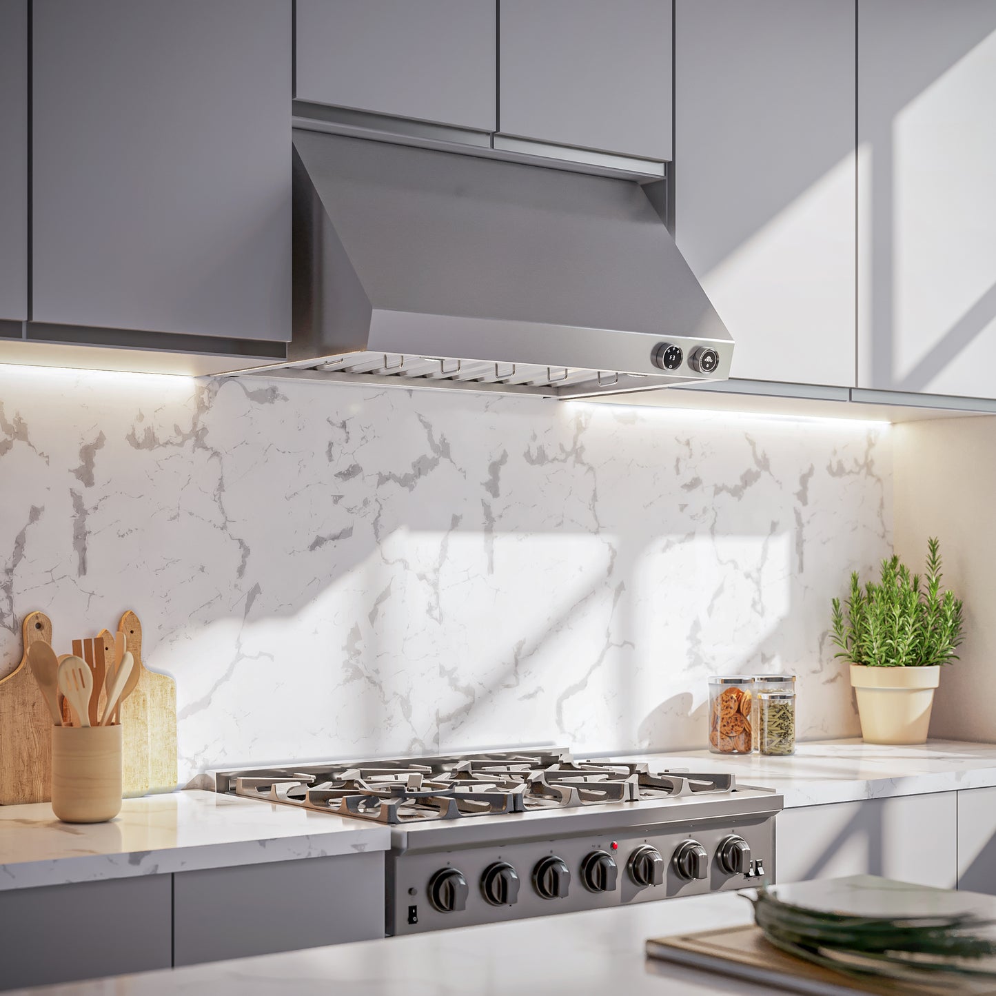 Forno Biagio 36-Inch Wall Mounted Range Hood, Stainless Steel, Heavy Duty - Forno Appliances