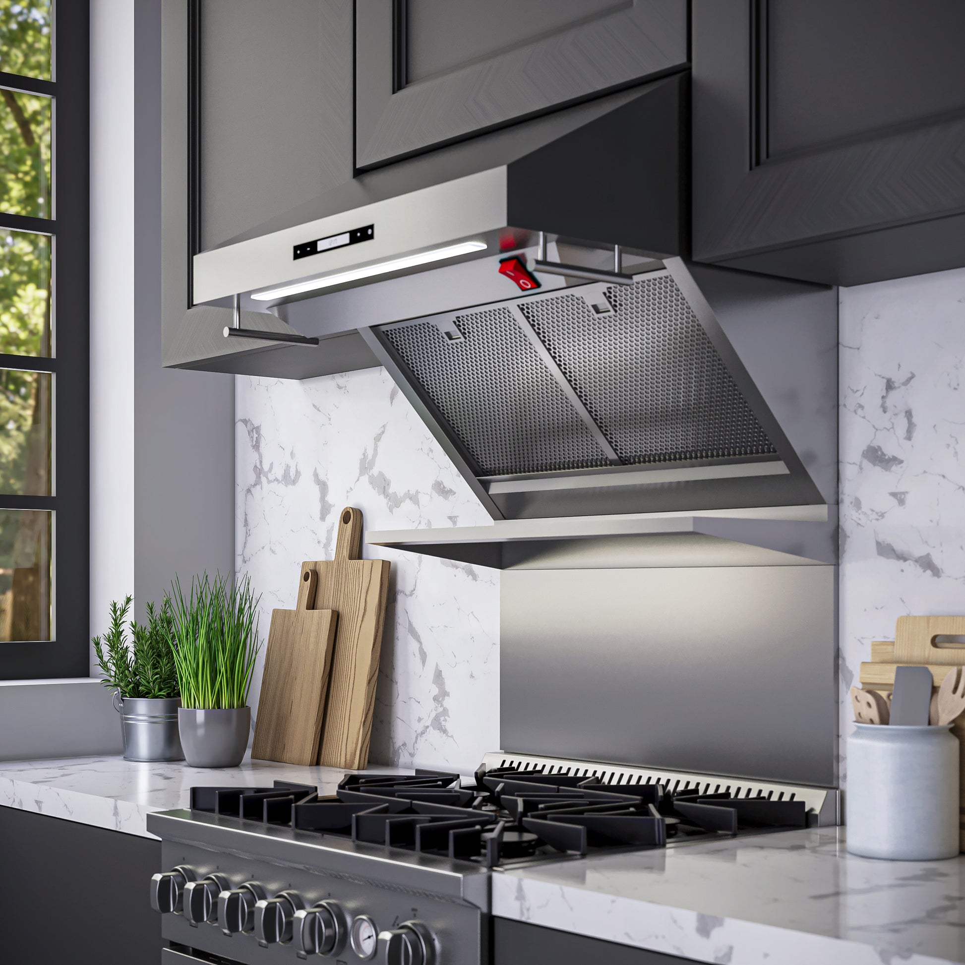 Forno Savona 30-Inch Wall Mount Range Hood, Hybrid Filters, Backsplash Included - Forno Appliances