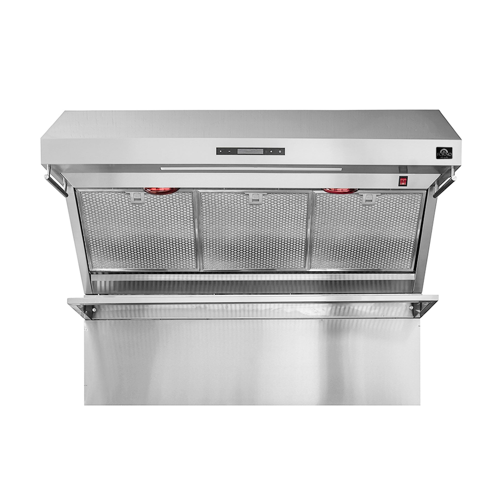 FORNO Premium 3-Piece Kitchen Bundle - FORNO Galiano 48" Freestanding Gas Range, FORNO Rizzuto 60" W. Dual Combo Convertible Refrigerator, FORNO 48" Wall Mount Range Hood - FBDL-018-02US - Forno Appliances