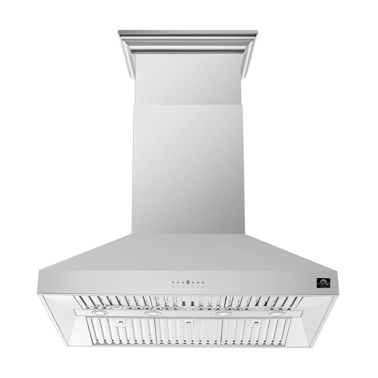 FORNO Premium 3-Piece Kitchen Bundle - FORNO Capriasca 48" Freestanding Gas Range, FORNO Maderno 60" 2-Piece Convertible Refrigerator/Freezer Built-In with Decorative Grill Trim, 27.2 cu.ft., FORNO Orvieto 48" Wall Mount Range Hood - FBDL-019-07CAUS - Forno Appliances