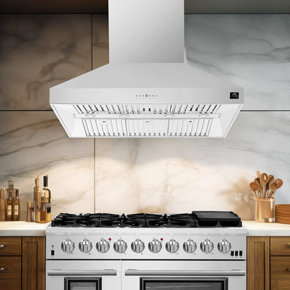 Forno Orvieto 48-Inch Wall Mount Range Hood, LED Lighting, Heavy Duty, Stainless Steel - Forno Appliances