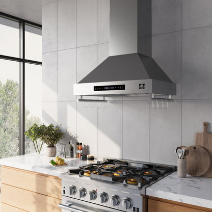 Forno Venezia 30 Inch Wall-Mounted Range Hood with Touch Controls and Baffle Filters - Forno Appliances