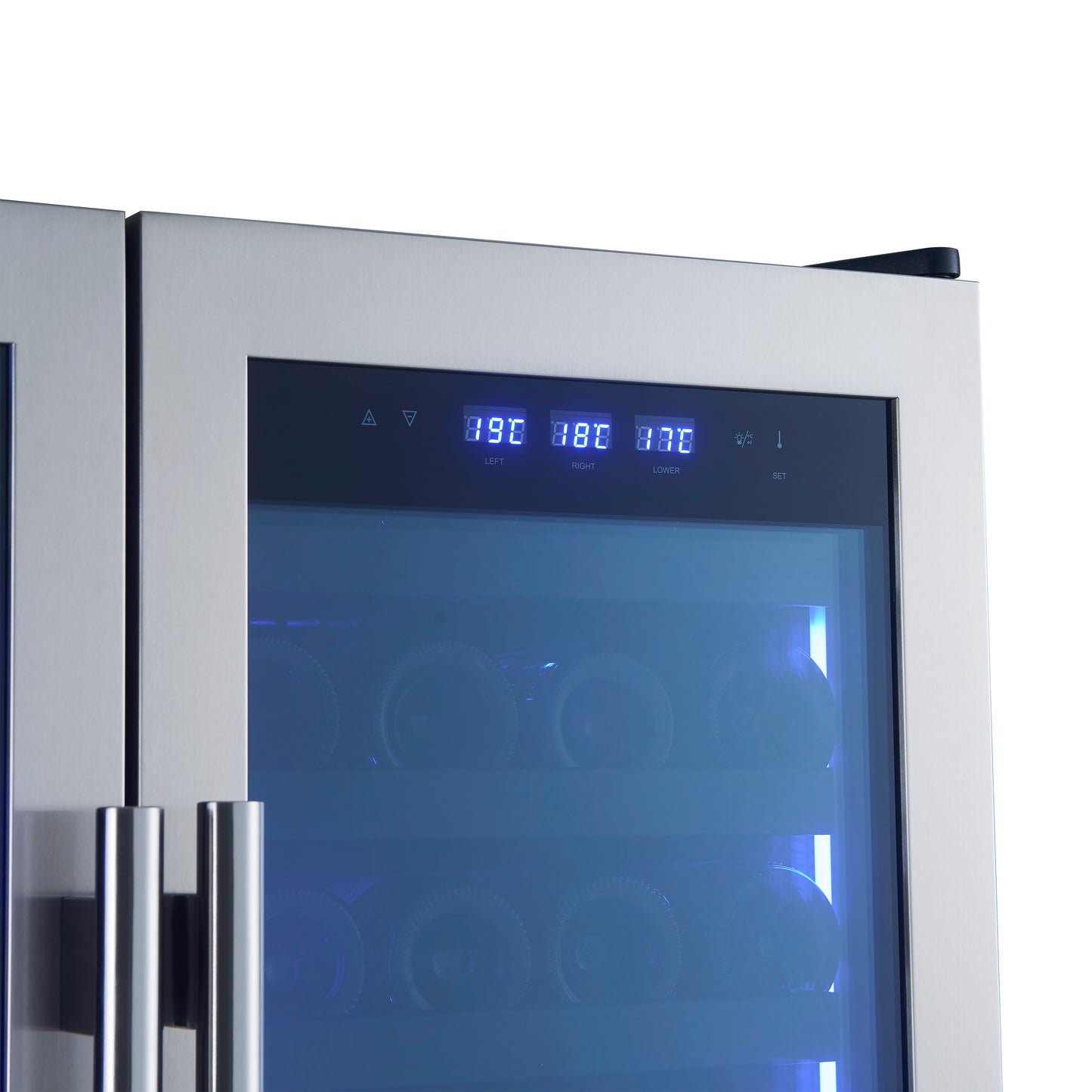 Forno Campania 32-Inch Wine Cooler, Stainless Steel, Dual Wine Zones, Two Beverage Drawers, 17.7 cu.ft - Forno Appliances