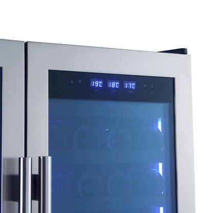 Forno Campania 32-Inch Wine Cooler, Stainless Steel, Dual Wine Zones, Two Beverage Drawers, 17.7 cu.ft - Forno Appliances