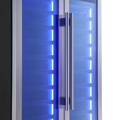 Forno Campania 32-Inch Wine Cooler, Stainless Steel, Dual Wine Zones, Two Beverage Drawers, 17.7 cu.ft - Forno Appliances