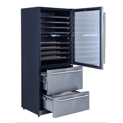 Forno Capraia 30-Inch Dual Temperature Zone Wine Cooler, Up to 144 Bottles, Two Refrigerated Drawers, Adjustable Temperature Zones - Forno Appliances