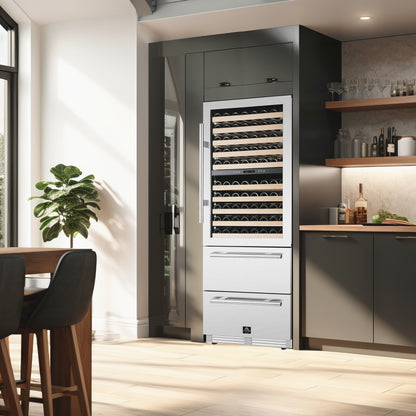 Forno Celano 30-Inch Dual Zone Wine Cooler and Beverage Cooler, 21.3 cu.ft, Stainless Steel - Forno Appliances