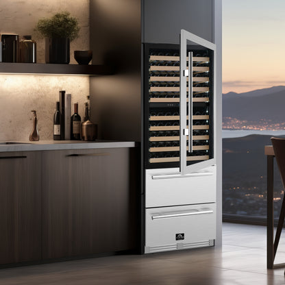 Forno Celano 30-Inch Dual Zone Wine Cooler and Beverage Cooler, 21.3 cu.ft, Stainless Steel - Forno Appliances
