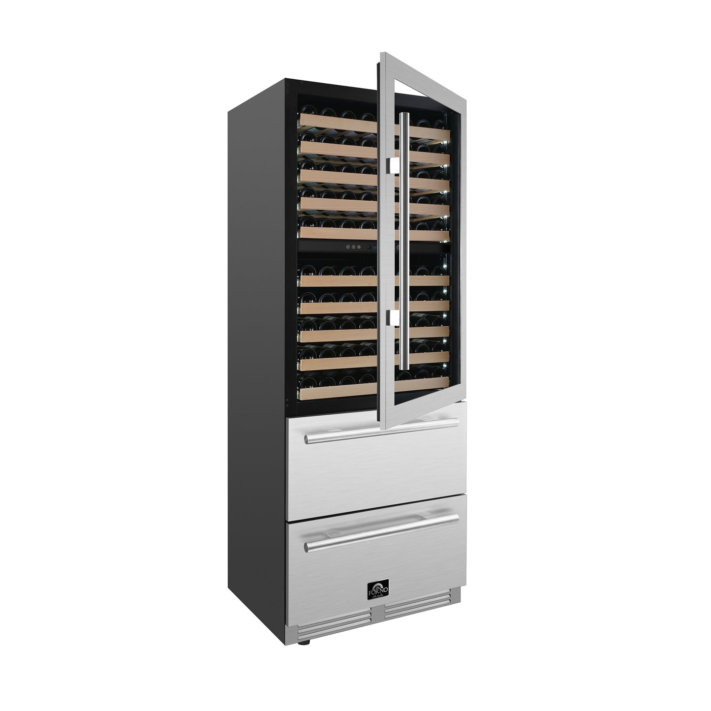 Forno Celano 30-Inch Dual Zone Wine Cooler and Beverage Cooler, 21.3 cu.ft, Stainless Steel - Forno Appliances