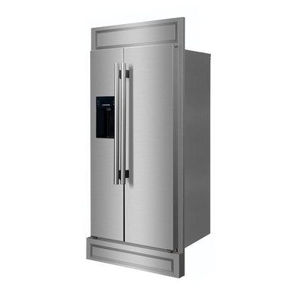 Forno Salerno 40-Inch Built-In Stainless Steel Refrigerator, 20 cu.ft, Modern Decorative Grill, ENERGY STAR Certified - Forno Appliances