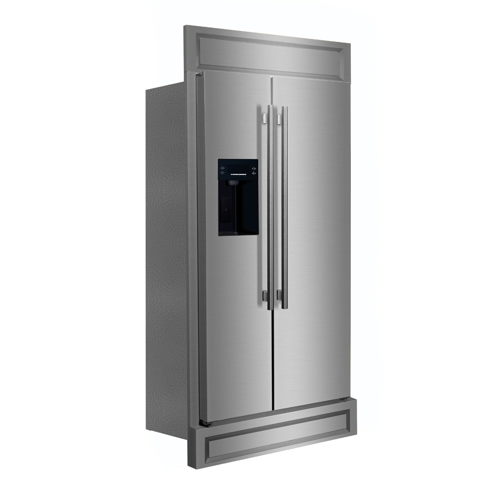 Forno Salerno 40-Inch Built-In Stainless Steel Refrigerator, 20 cu.ft, Modern Decorative Grill, ENERGY STAR Certified - Forno Appliances