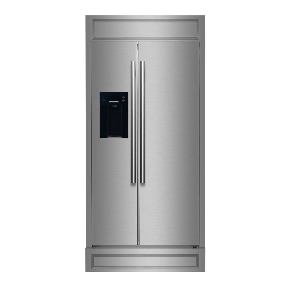 Forno Salerno 40-Inch Built-In Stainless Steel Refrigerator, 20 cu.ft, Modern Decorative Grill, ENERGY STAR Certified - Forno Appliances