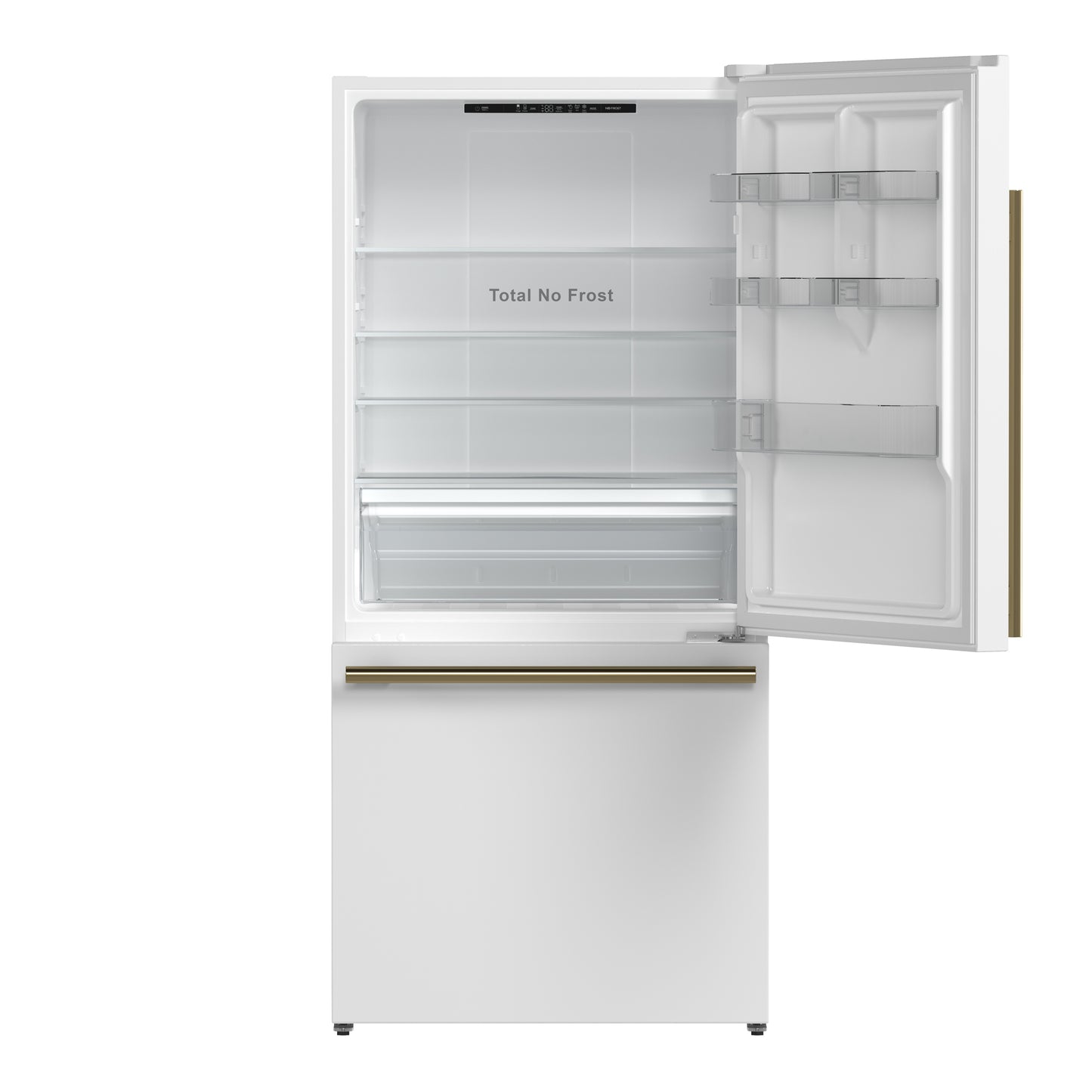 Forno Milano 2-Piece 62-Inch Freestanding Dual Bottom Freezer Refrigerator, White – 34.4 cu.ft, Touch Control, Ice Maker - Forno Appliances
