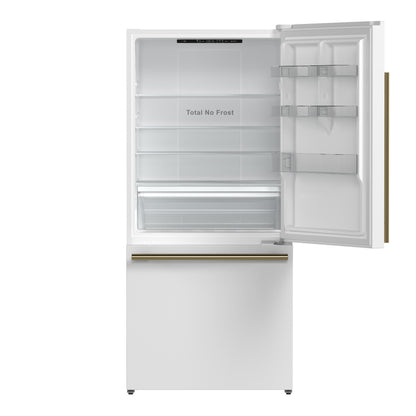 Forno Milano 2-Piece 62-Inch Freestanding Dual Bottom Freezer Refrigerator, White – 34.4 cu.ft, Touch Control, Ice Maker - Forno Appliances