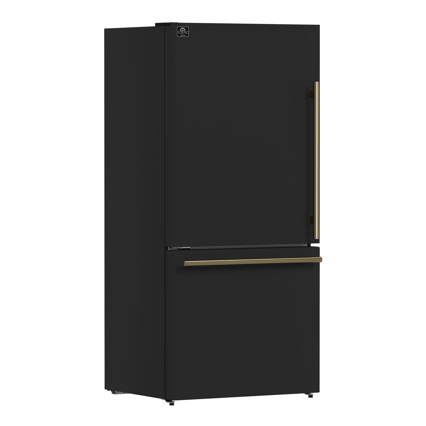 Forno Milano 2-Piece 62-Inch Freestanding Dual Bottom Freezer Refrigerator in Black – 34.4 cu.ft, Touch Control, Ice Maker - Forno Appliances