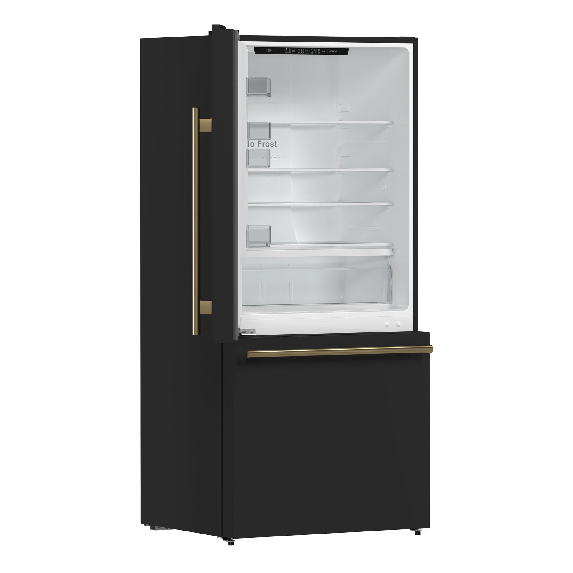 Forno Milano 2-Piece 62-Inch Freestanding Dual Bottom Freezer Refrigerator in Black – 34.4 cu.ft, Touch Control, Ice Maker - Forno Appliances