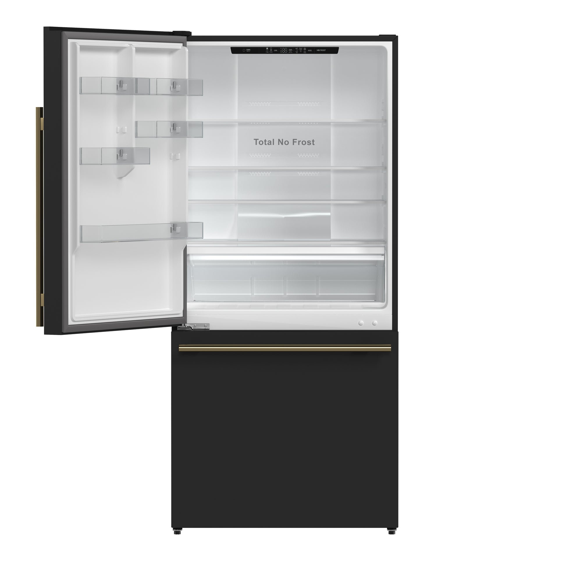 Forno Milano 2-Piece 62-Inch Freestanding Dual Bottom Freezer Refrigerator in Black – 34.4 cu.ft, Touch Control, Ice Maker - Forno Appliances