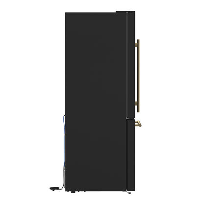 Forno Milano 2-Piece 62-Inch Freestanding Dual Bottom Freezer Refrigerator in Black – 34.4 cu.ft, Touch Control, Ice Maker - Forno Appliances