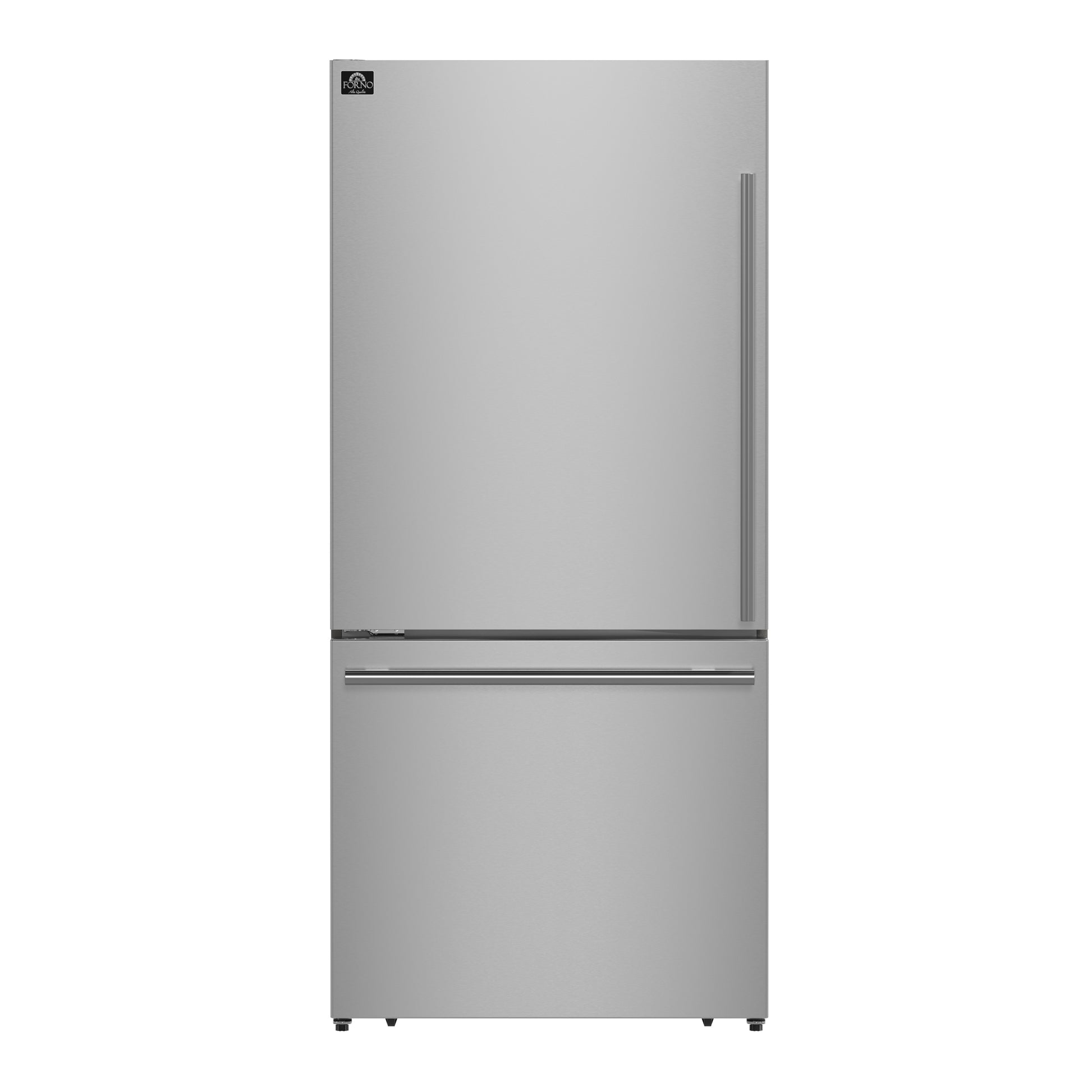Forno Milano Espresso 31-Inch Stainless Steel Bottom Freezer Refrigerator, 17.2 cu.ft., Built-In Ice Maker, ENERGY STAR - Forno Appliances