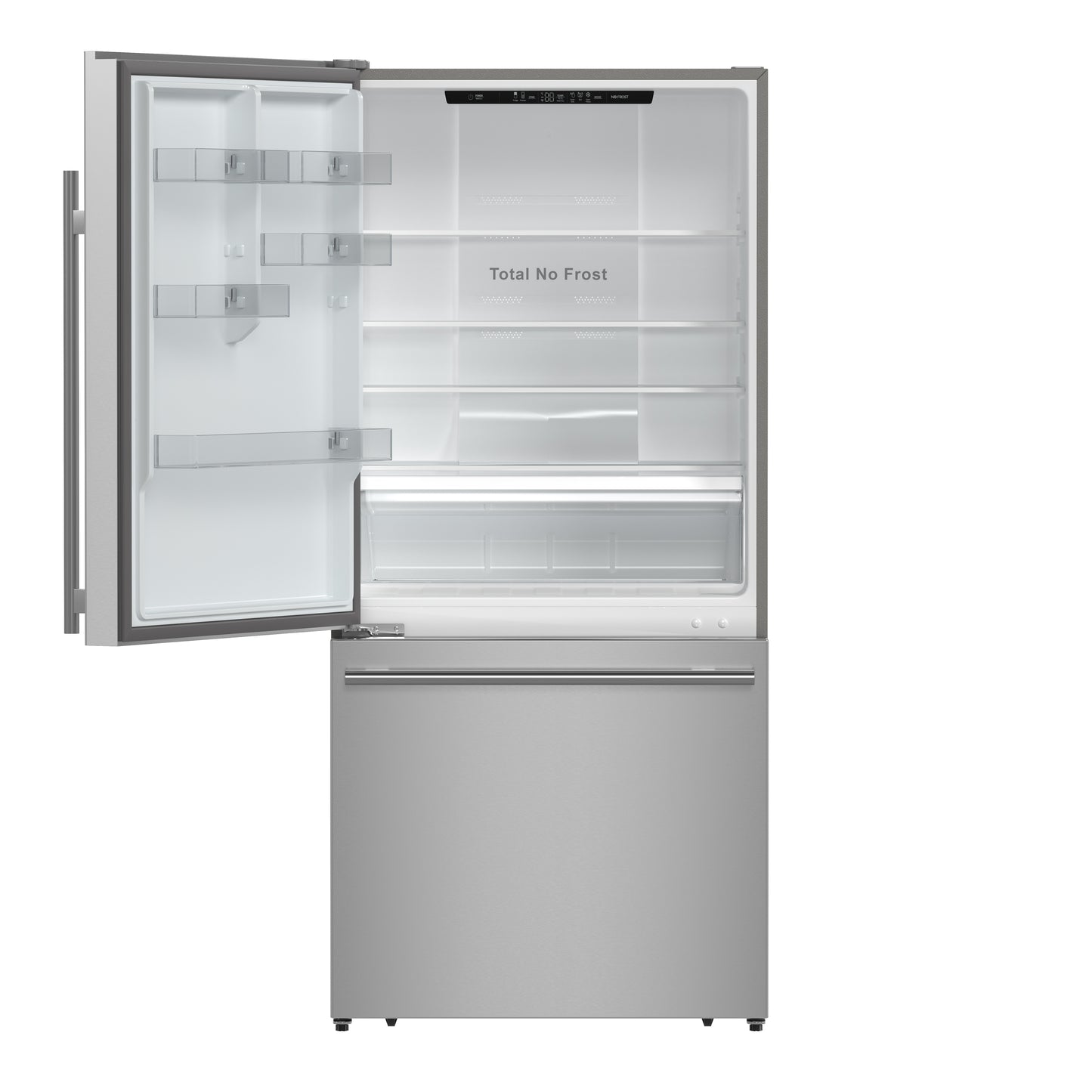 Forno Milano Espresso 31-Inch Stainless Steel Bottom Freezer Refrigerator, 17.2 cu.ft., Built-In Ice Maker, ENERGY STAR - Forno Appliances
