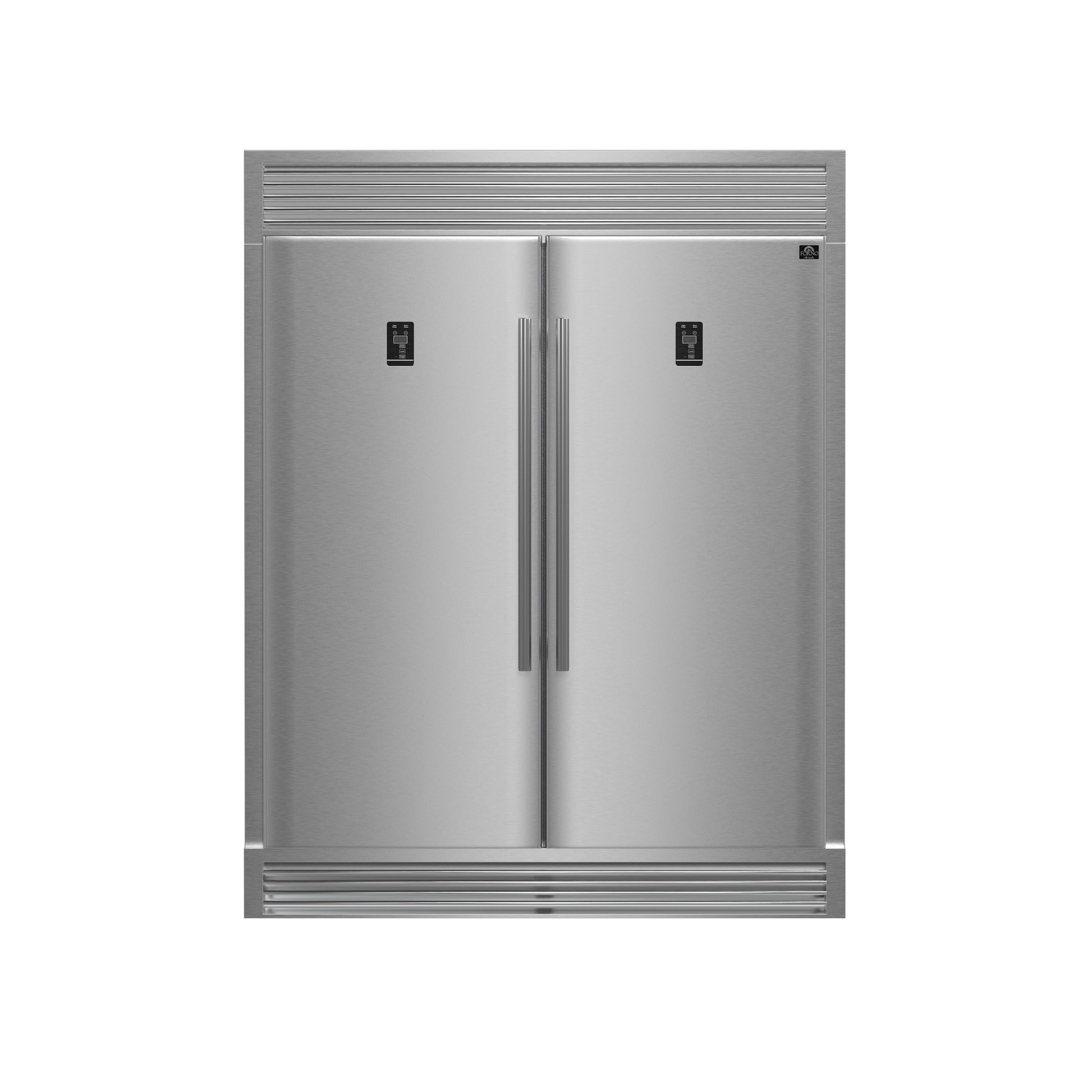 FORNO Premium 2-Piece Kitchen Bundle - Capriasca 48" Stainless Steel Range, Rizzuto 60" W. Dual Combo Convertible Refrigerator - FBDL-019-04CAUS - Forno Appliances
