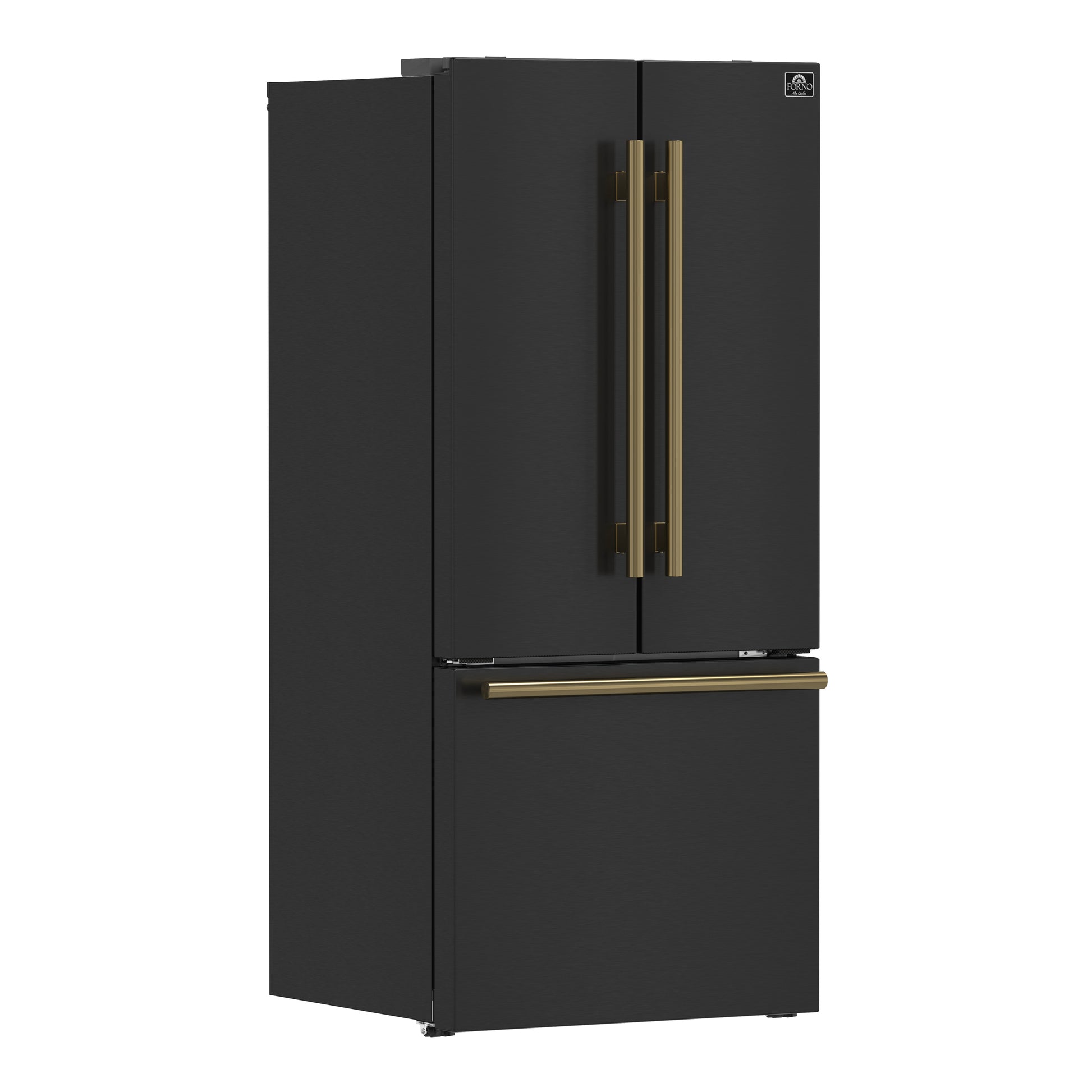 FORNO 2-Piece Black Kitchen Bundle - 30" Electric Range and 31" Bottom Freezer Refrigerator - Forno Appliances