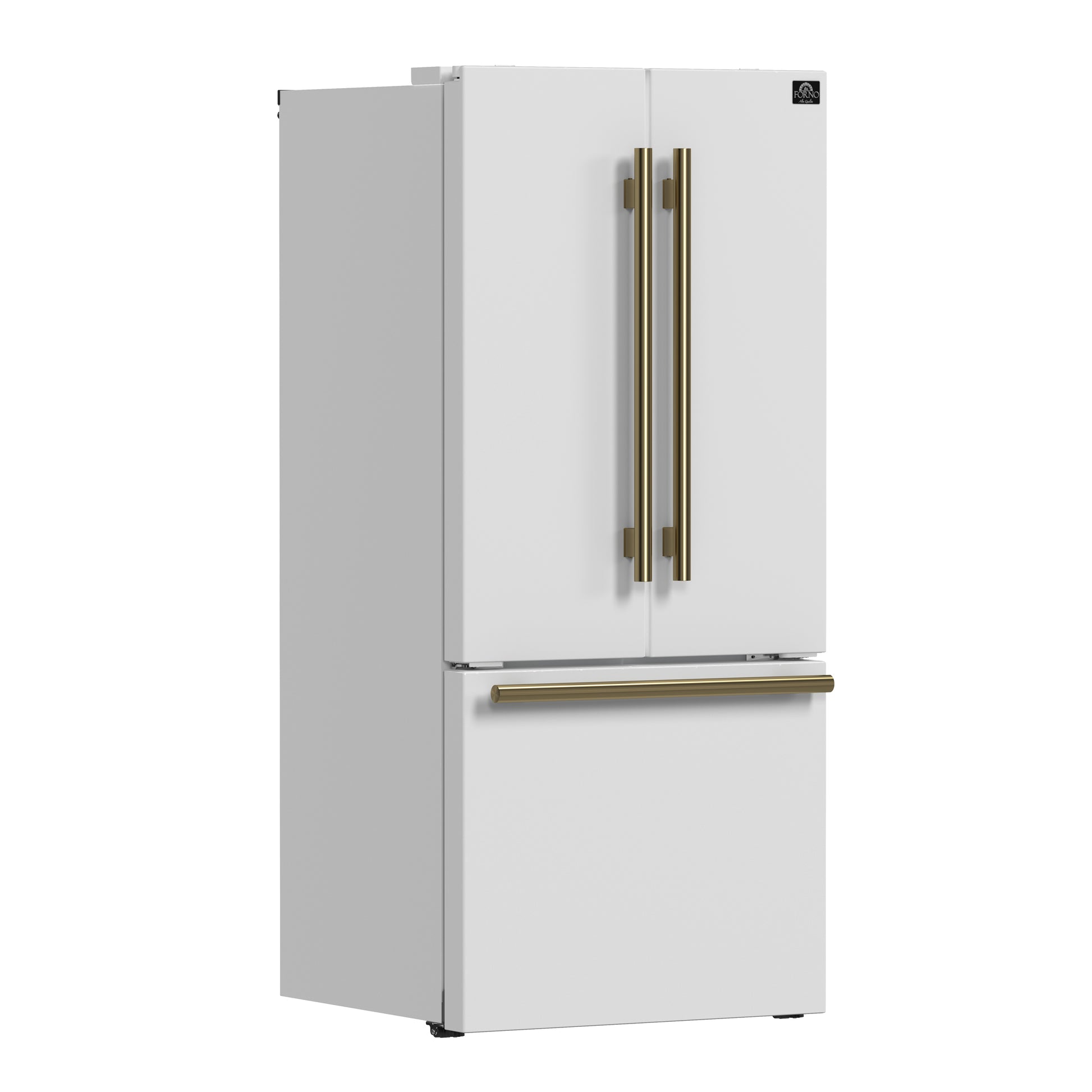 FORNO 2-Piece White Kitchen Bundle - 30" Induction Range and 31" Bottom Freezer Refrigerator - Forno Appliances