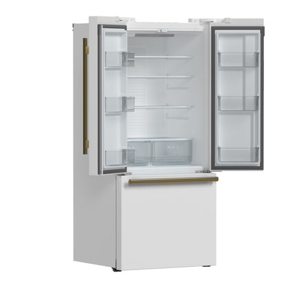FORNO 2-Piece White Kitchen Bundle - 30" Induction Range and 31" Bottom Freezer Refrigerator - Forno Appliances