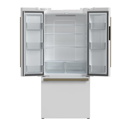 FORNO 2-Piece White Kitchen Bundle - 30" Induction Range and 31" Bottom Freezer Refrigerator - Forno Appliances