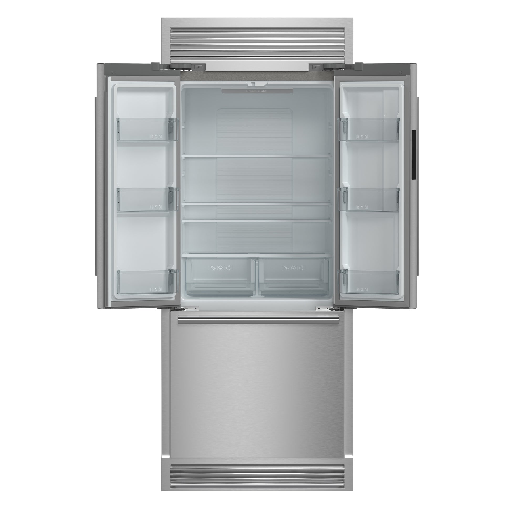 Forno Gallipoli 30-Inch French Door Refrigerator, 17.5 cu.ft Capacity, Decorative Grill, 34-Inch Width, Stainless Steel, No Frost Technology, Energy Efficient - Forno Appliances